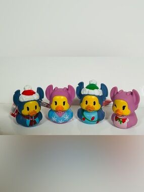 NEW!! Disney’s Stitch & Angel Festive Holiday Rubber Ducks-4 Piece Set (NWT)